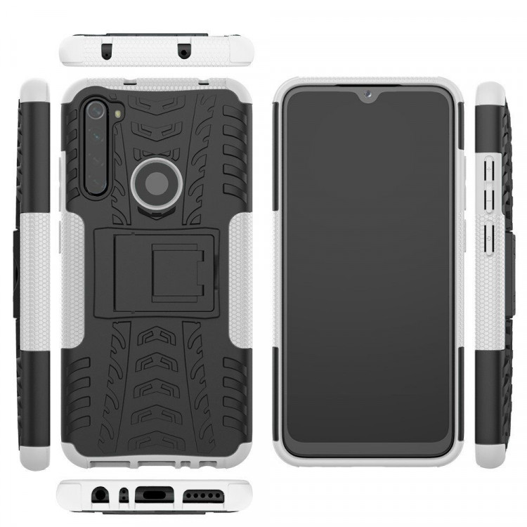 Чехол Hybrid Armor для Xiaomi Redmi Note 8 (черный + белый)