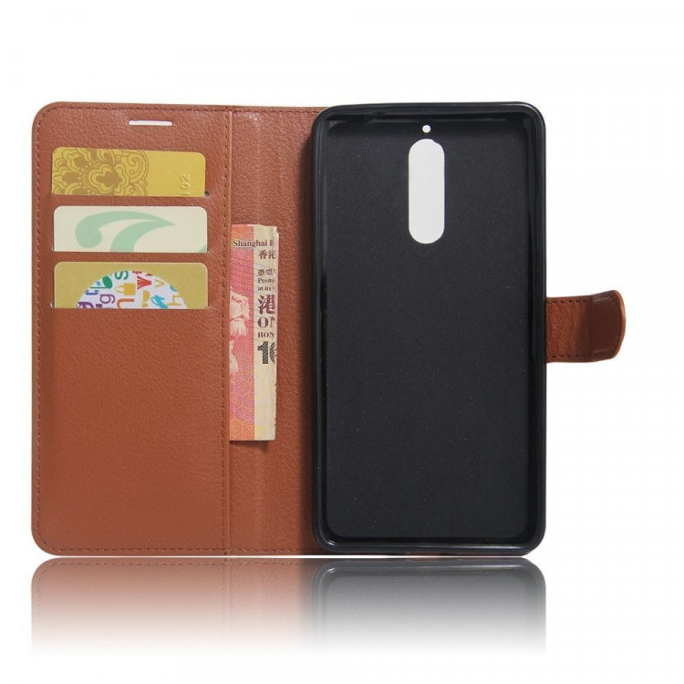 Чехол с визитницей для Huawei Mate 9 Pro (коричневый)