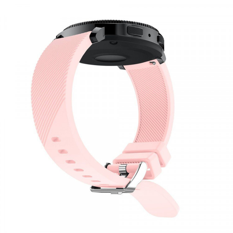 Силиконовый ремешок для Samsung Gear Sport / Gear S2 Classic / Galaxy Watch 42мм / Watch Active / Watch 3 (41мм) / Watch4 (розовый)