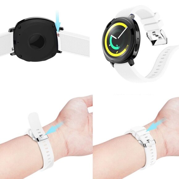 Силиконовый ремешок для Samsung Gear Sport / Gear S2 Classic / Galaxy Watch 42мм / Watch Active / Watch 3 (41мм) / Watch4 (розовый)