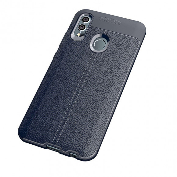 Чехол-накладка Litchi Grain для Huawei Honor 10 Lite / P Smart (2019) (темно-синий)