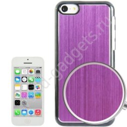 Чехол с алюминиевой накладкой для iPhone 5C (фиолетовый)