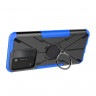 Чехол Armor Shockproof Ring Holder для Tecno Spark Go 2022 (черный + голубой)