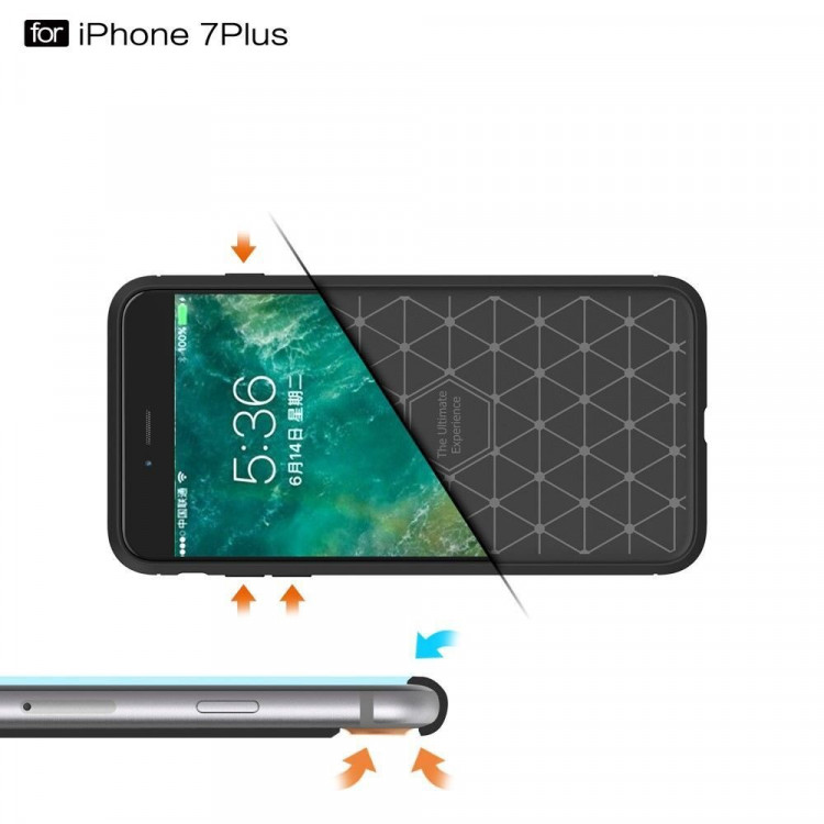 Чехол - накладка Carbon Fibre для iPhone 7 Plus / iPhone 8 Plus (красный)