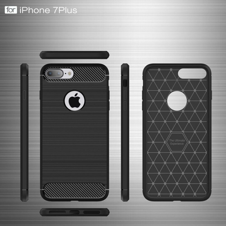 Чехол - накладка Carbon Fibre для iPhone 7 Plus / iPhone 8 Plus (красный)