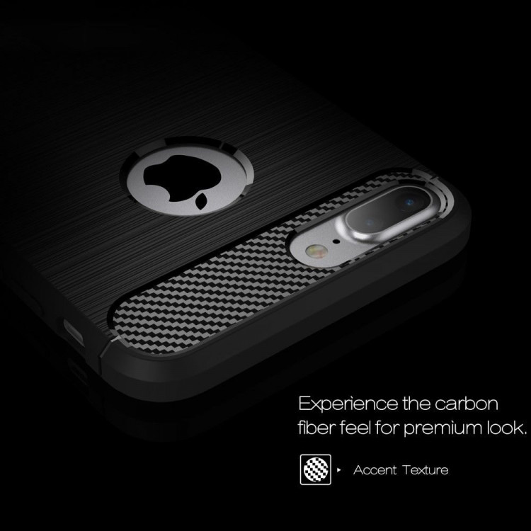 Чехол - накладка Carbon Fibre для iPhone 7 Plus / iPhone 8 Plus (красный)