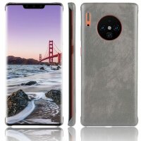 Кожаная накладка-чехол для Huawei Mate 30 Pro (серый)