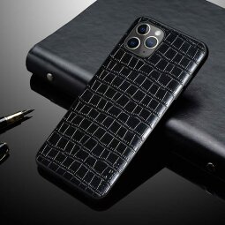 Чехол из искусственной крокодиловой кожи для iPhone 13 Pro (черный)