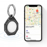 Силиконовый брелок Rhombus Carbon Fiber для AirTag (синий)