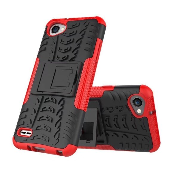 Чехол Hybrid Armor для LG Q6 / LG Q6a / LG Q6+ (черный + красный) Чехол Hybrid Armor для LG Q6 / LG Q6a / LG Q6+ (черный + красный)