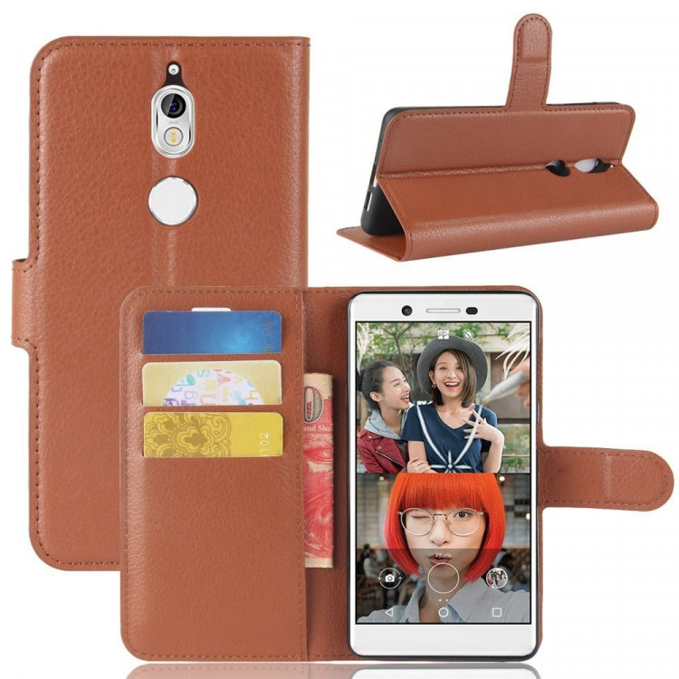 Чехол с визитницей для Nokia 7 (коричневый)