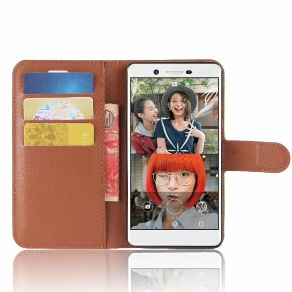 Чехол с визитницей для Nokia 7 (коричневый)