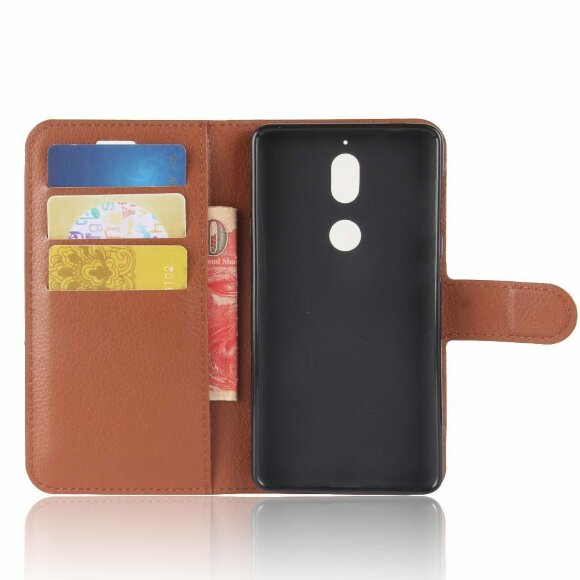 Чехол с визитницей для Nokia 7 (коричневый)