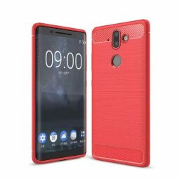 Чехол-накладка Carbon Fibre для Nokia 8 Sirocco (красный)
