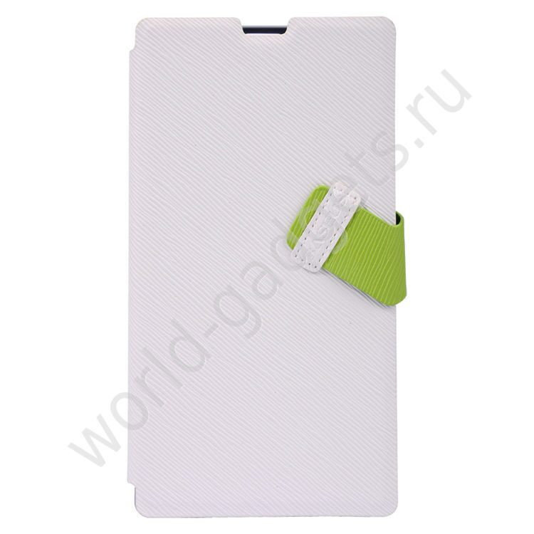 Тонкий горизонтальный чехол для Sony Xperia Z1 / L39h (белый)