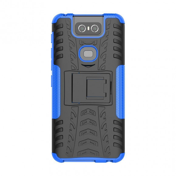 Чехол Hybrid Armor для Asus Zenfone 6 ZS630KL (черный + голубой) Чехол Hybrid Armor для Asus Zenfone 6 ZS630KL (черный + голубой)