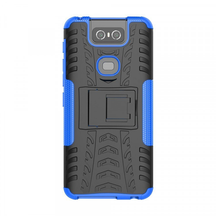 Чехол Hybrid Armor для Asus Zenfone 6 ZS630KL (черный + голубой)