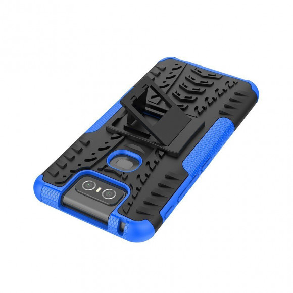Чехол Hybrid Armor для Asus Zenfone 6 ZS630KL (черный + голубой) Чехол Hybrid Armor для Asus Zenfone 6 ZS630KL (черный + голубой)
