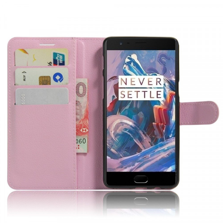 Чехол с визитницей для OnePlus 3 / OnePlus 3T (розовый)