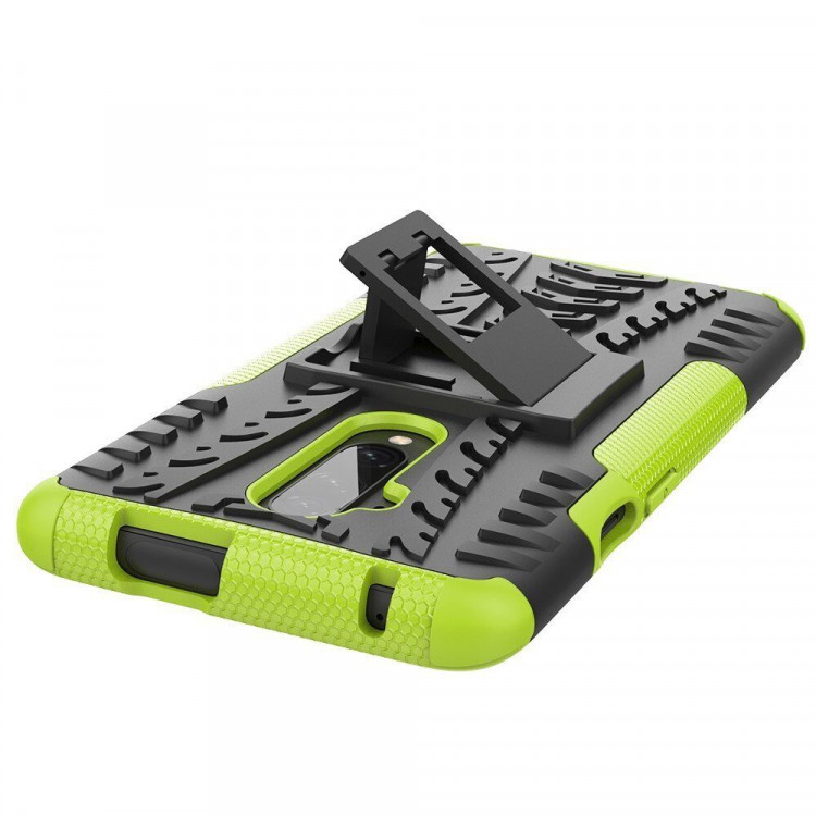 Чехол Hybrid Armor для OnePlus 7T Pro (черный + зеленый)