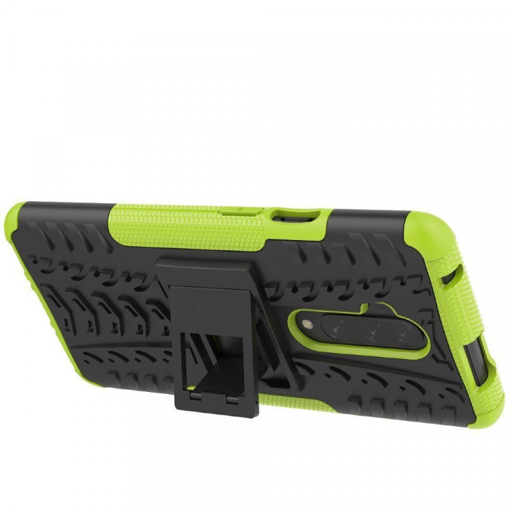Чехол Hybrid Armor для OnePlus 7T Pro (черный + зеленый)
