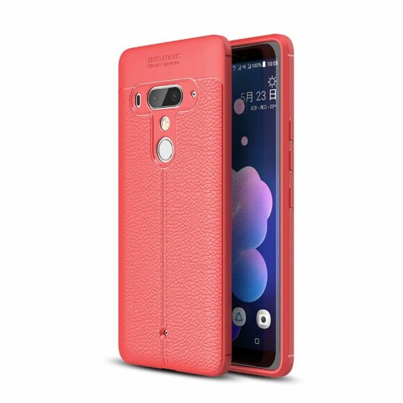 Чехол-накладка Litchi Grain для HTC U12+ (красный)