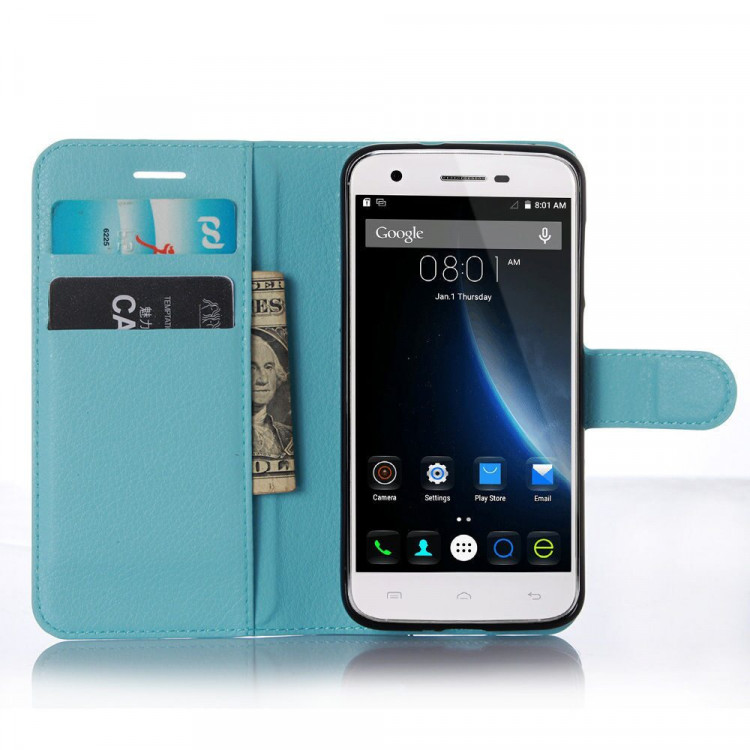Чехол с визитницей для DOOGEE F3 / F3 Pro (голубой)