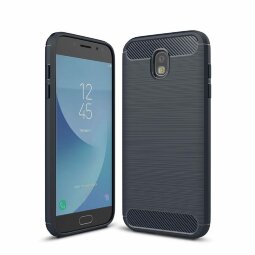 Чехол-накладка Carbon Fibre для Samsung Galaxy J7 2017 (темно-синий)