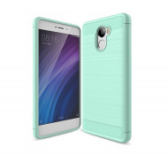 Чехол-накладка Carbon Fibre для Xiaomi Redmi 4 (сине-зеленый)
