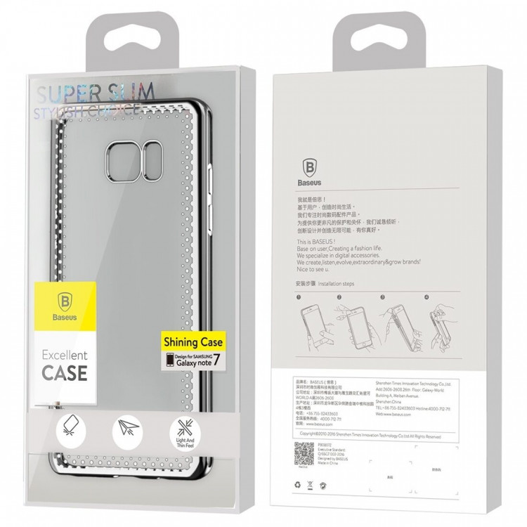 Чехол BASEUS Electroplated для Samsung Galaxy Note 7 (серый)