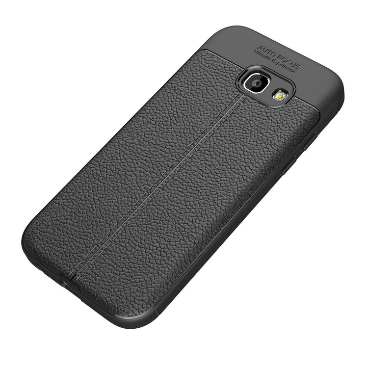 Чехол-накладка Litchi Grain для Samsung Galaxy A7 (2017) SM-A720F (черный)