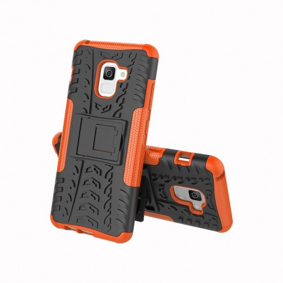 Чехол Hybrid Armor для Samsung Galaxy A8 Plus (2018) (черный + оранжевый) Чехол Hybrid Armor для Samsung Galaxy A8 Plus (2018) (черный + оранжевый)