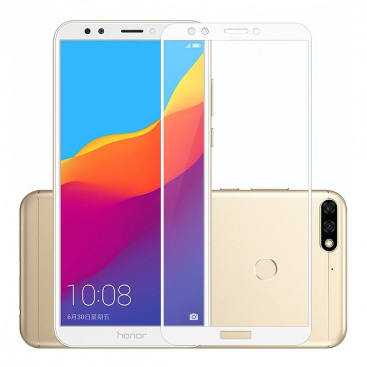 Защитное стекло 3D для Huawei Honor 7C Pro / Honor 7C (Китайская версия) / Enjoy 8 (белый)
