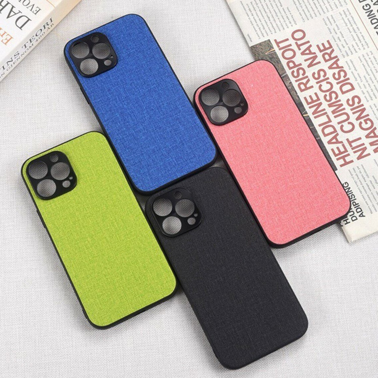 Чехол с тканевой текстурой для iPhone 13 Pro (розовый)