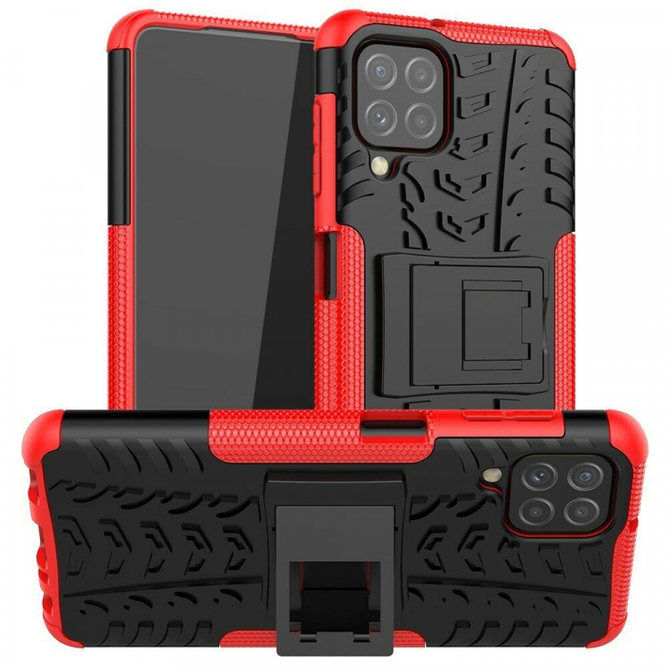 Чехол Hybrid Armor для Samsung Galaxy A22 (черный + красный)