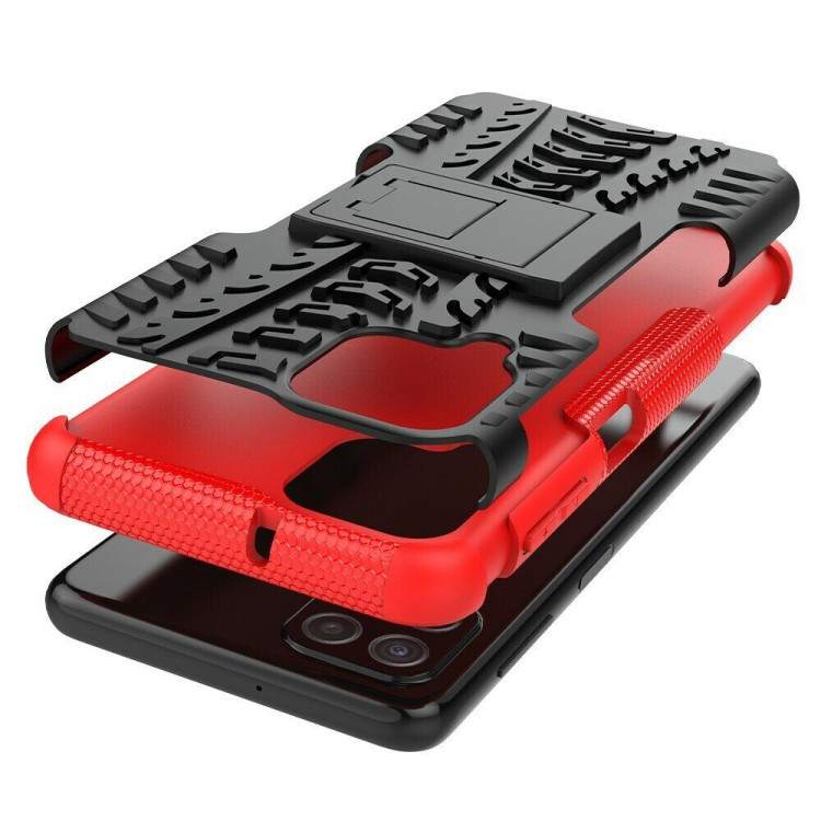 Чехол Hybrid Armor для Samsung Galaxy A22 (черный + красный)