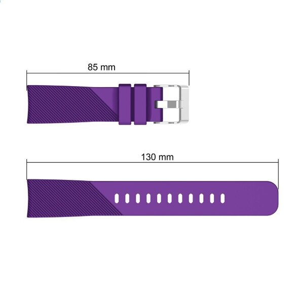 Силиконовый ремешок для Samsung Gear Sport / Gear S2 Classic / Galaxy Watch 42мм / Watch Active / Watch 3 (41мм) / Watch4 (фиолетовый)