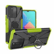 Чехол Armor Shockproof Ring Holder для Tecno Spark Go 2022 (черный + зеленый) Чехол Armor Shockproof Ring Holder для Tecno Spark Go 2022 (черный + зеленый)
