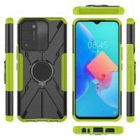 Чехол Armor Shockproof Ring Holder для Tecno Spark Go 2022 (черный + зеленый)