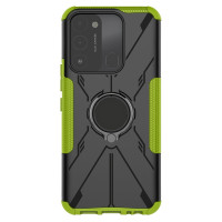 Чехол Armor Shockproof Ring Holder для Tecno Spark Go 2022 (черный + зеленый)