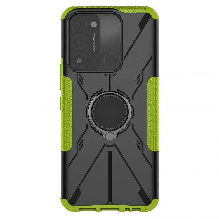 Чехол Armor Shockproof Ring Holder для Tecno Spark Go 2022 (черный + зеленый)