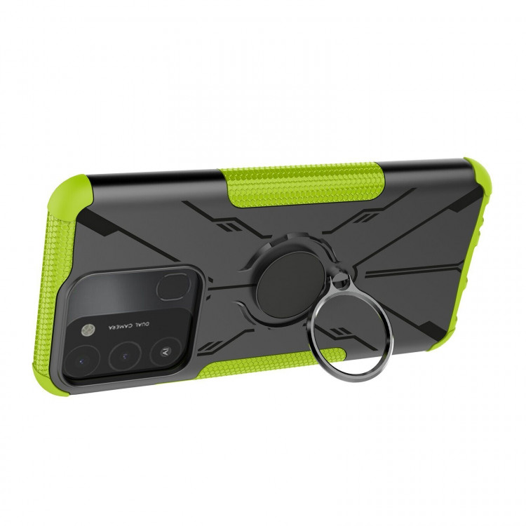 Чехол Armor Shockproof Ring Holder для Tecno Spark Go 2022 (черный + зеленый)