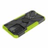 Чехол Armor Shockproof Ring Holder для Tecno Spark Go 2022 (черный + зеленый)