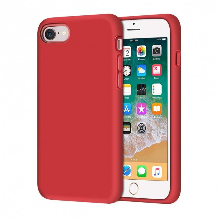 Силиконовый чехол Mobile Shell для iPhone 8 / iPhone 7 / iPhone SE (2020) / iPhone SE (2022) (красный)
