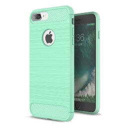 Чехол - накладка Carbon Fibre для iPhone 7 Plus / iPhone 8 Plus (сине-зеленый)