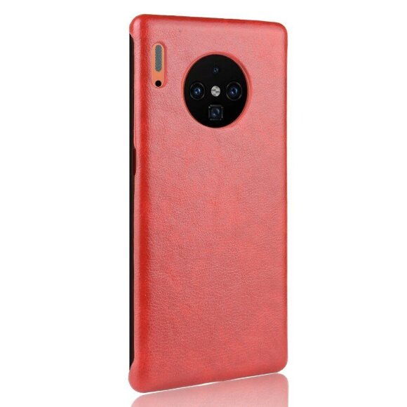 Кожаная накладка-чехол для Huawei Mate 30 Pro (красный)
