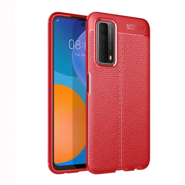 Чехол-накладка Litchi Grain для Huawei P smart 2021 (красный)