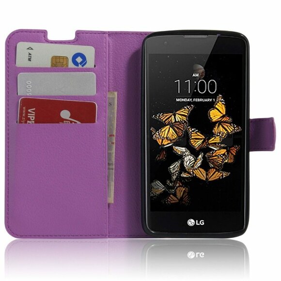 Чехол с визитницей для LG K8 K350E (фиолетовый)