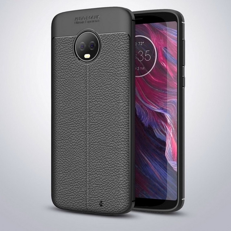 Чехол-накладка Litchi Grain для Motorola Moto G6 Plus (черный)