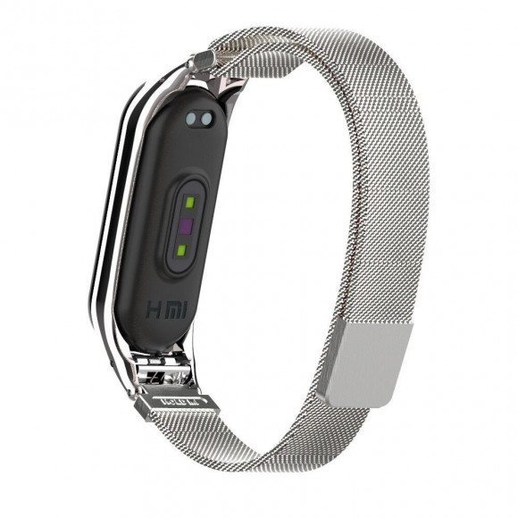 Сетчатый браслет для Xiaomi Mi Band 4 (серебряный)